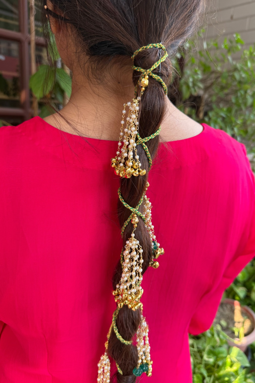 TASSEL GHUNGAROO PARANDI- GREEN