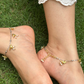 GOLD SILVER HUMMINGBIRD ANKLETS (PAIR)