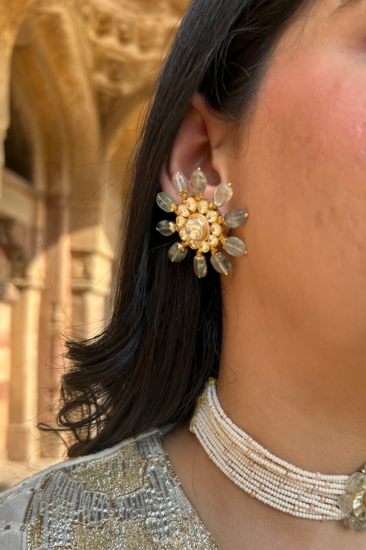 TARAMEEN EARRINGS- SEA GREEN COLOUR