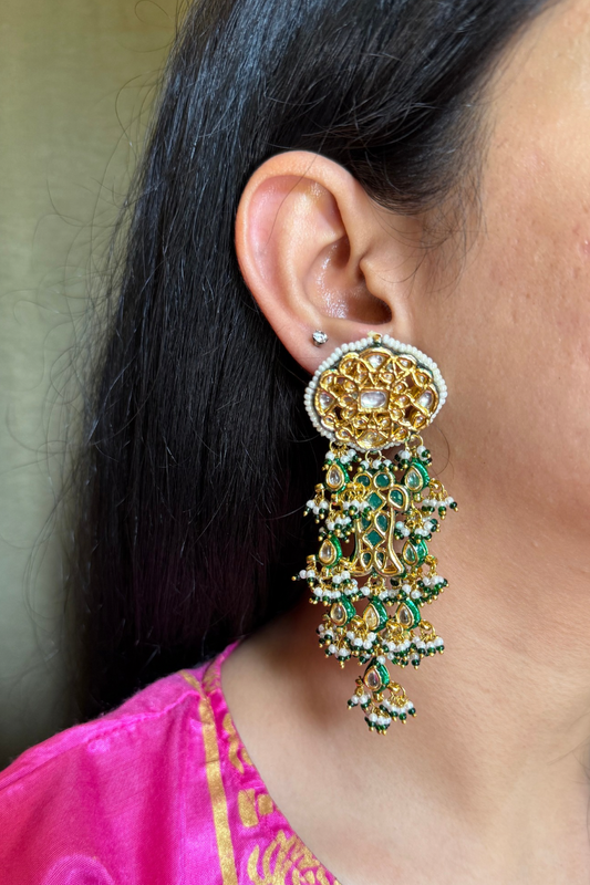 KUNDAN JHALLAR EARRINGS