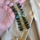 EMERALD GREEN ONYX ASYMMETRICAL BRACELET