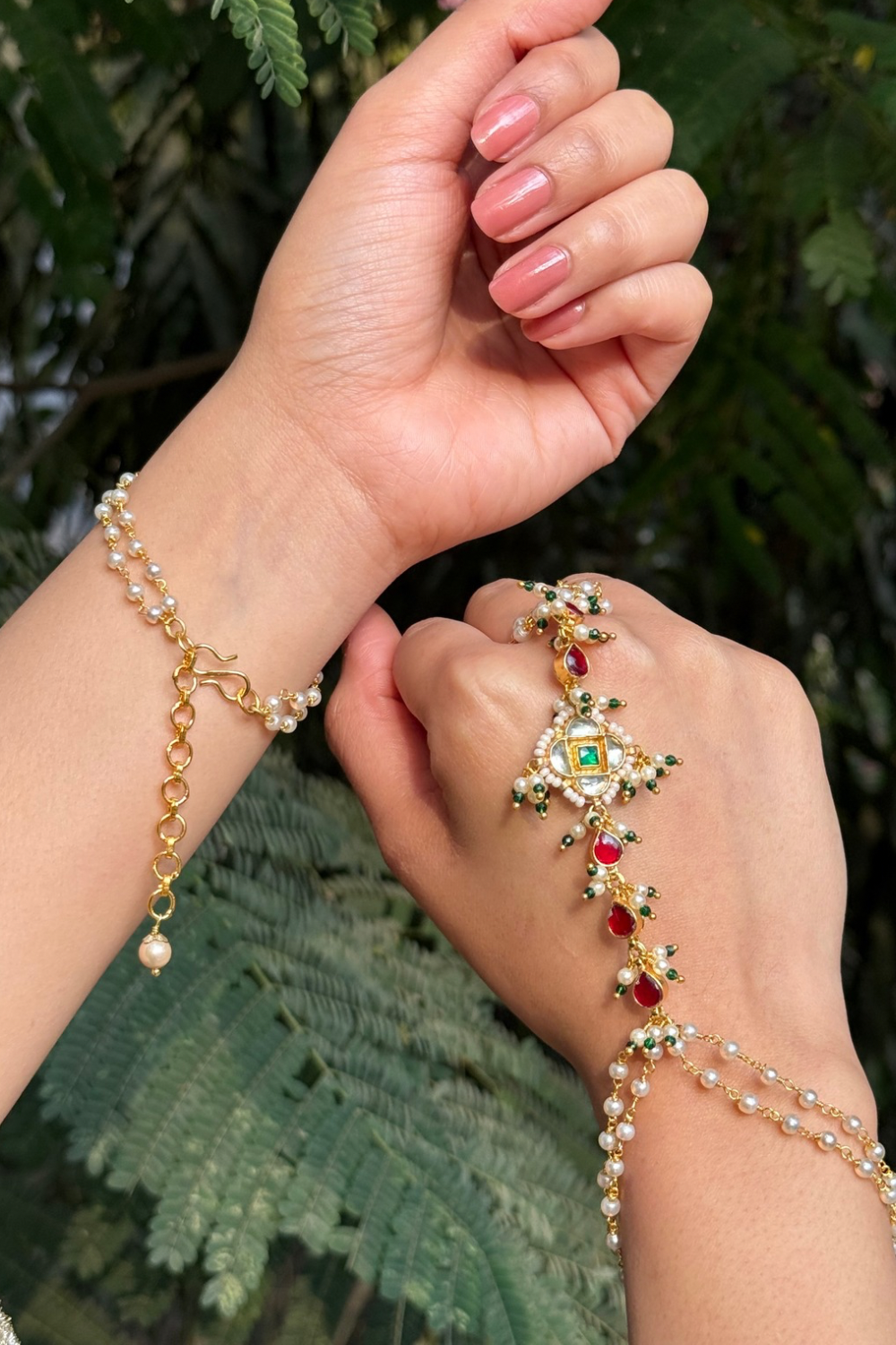 RED GREEN FLOWER HATHPHOOL (PAIR)