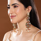 CREAM PEARLS SHOULDER GRAZING TARBOOZI EARRINGS