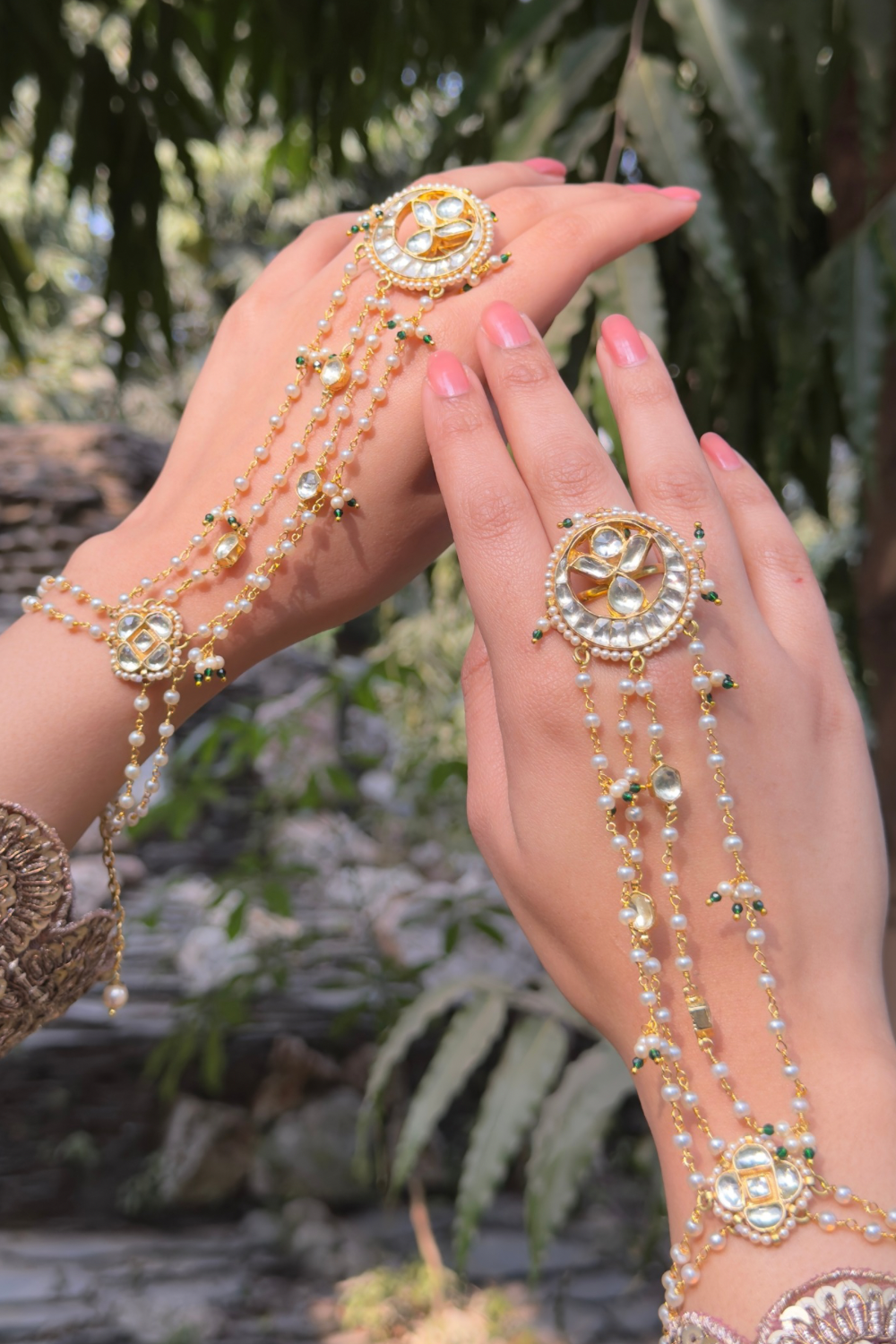 MOTI LADI RING HATHPHOOL (PAIR)