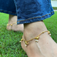 GOLD COLOUR HUMMINGBIRD ANKLETS (PAIR)