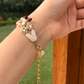 MAROON HEARTS KUNDAN BRACELET