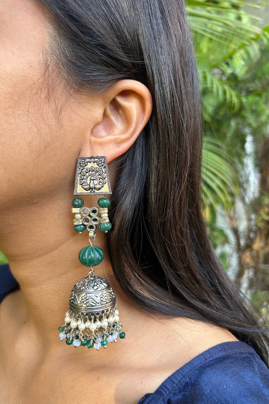 PEACOCK LONG JHUMKIS