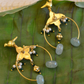 STONE STUDDED POLKI BIRD HOOPS- SAGE GREEN