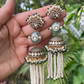 DIAMANTÉ CROWN SAGE TASSEL JHUMKIS