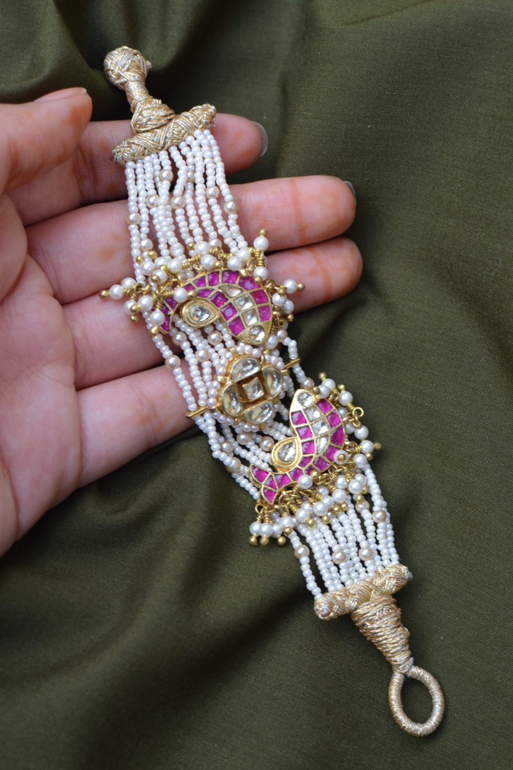 KUNDANKARI FISH POCHI BRACELET