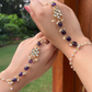 POLKI FLOWER PEARL CHAIN PURPLE HATHPHOOL (PAIR)