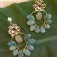 LOTUS POLKI HOOP EARRINGS- MINT GREEN