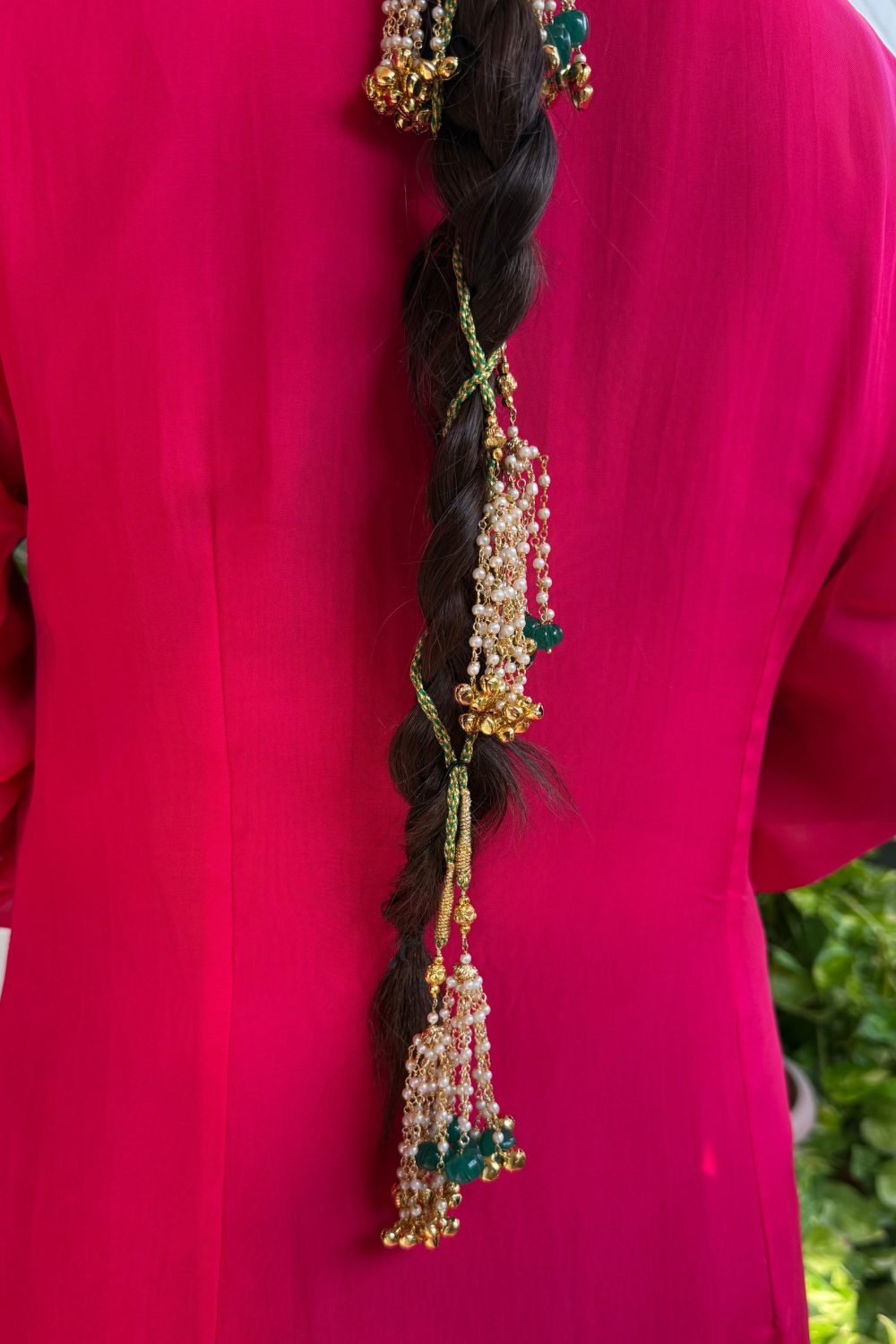 TASSEL GHUNGAROO PARANDI- GREEN