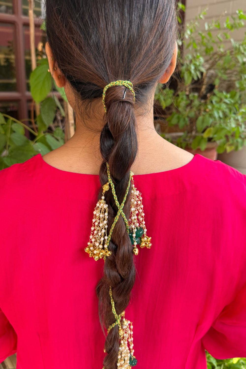 TASSEL GHUNGAROO PARANDI- GREEN