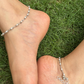 SILVER PEARL CHAIN GHUNGAROO ANKLETS (PAIR)