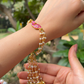 PINK MOR RAKHI BHABHI GHUNGAROO LUMBA BRACELET