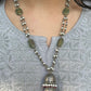 GREEN FLAT STONES DOUBLE JHUMKI NECKLACE SET