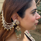 EMERALD GREEN KUNDANKARI KAANCHAIN EARRINGS