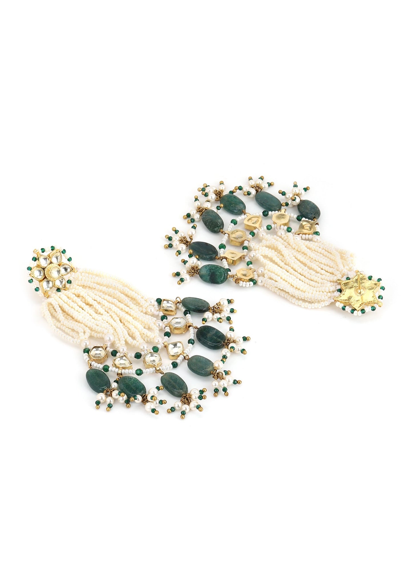 PASSA AHMEDABADI EARRINGS- FOREST GREEN