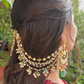 WHITE GREEN POLKI BRIDAL KAANCHAIN PAIR (only kaanchain)