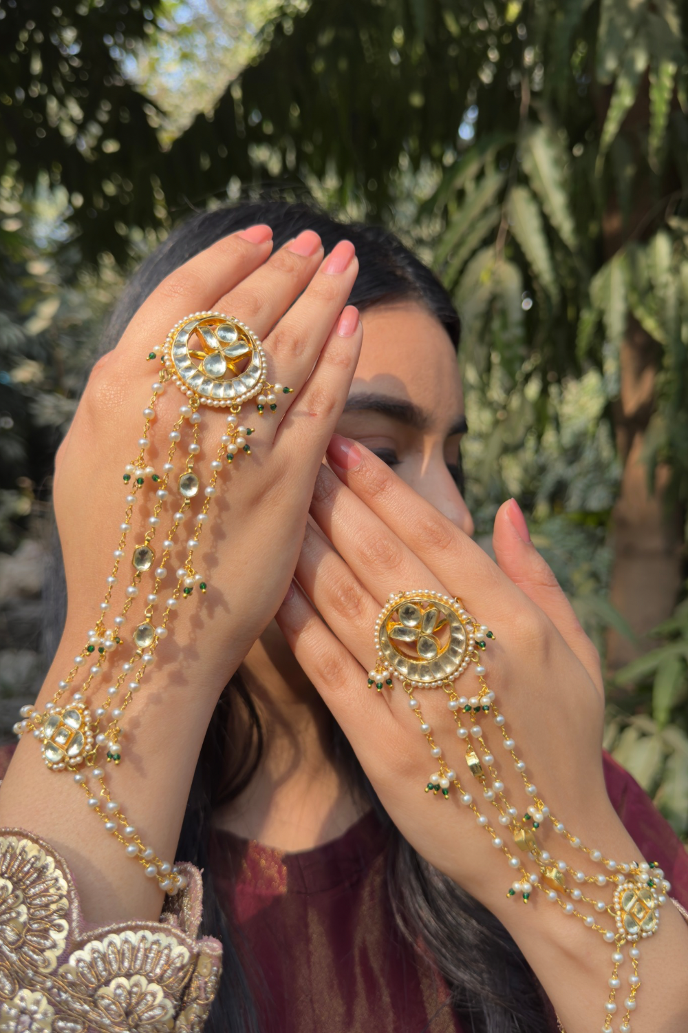 MOTI LADI RING HATHPHOOL (PAIR)