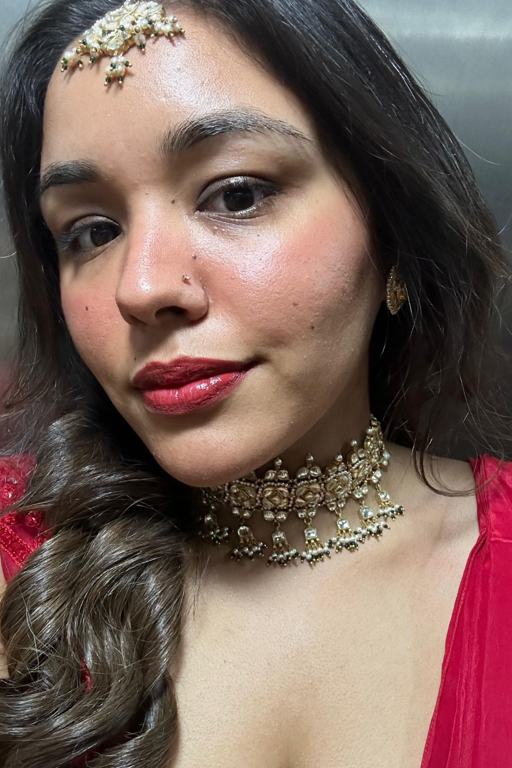 BRIDAL CHAUKI POLKI CHOKER SET WITH STUDS