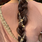 POLKI MOTI HAIR CHAIN- GREEN & WHITE