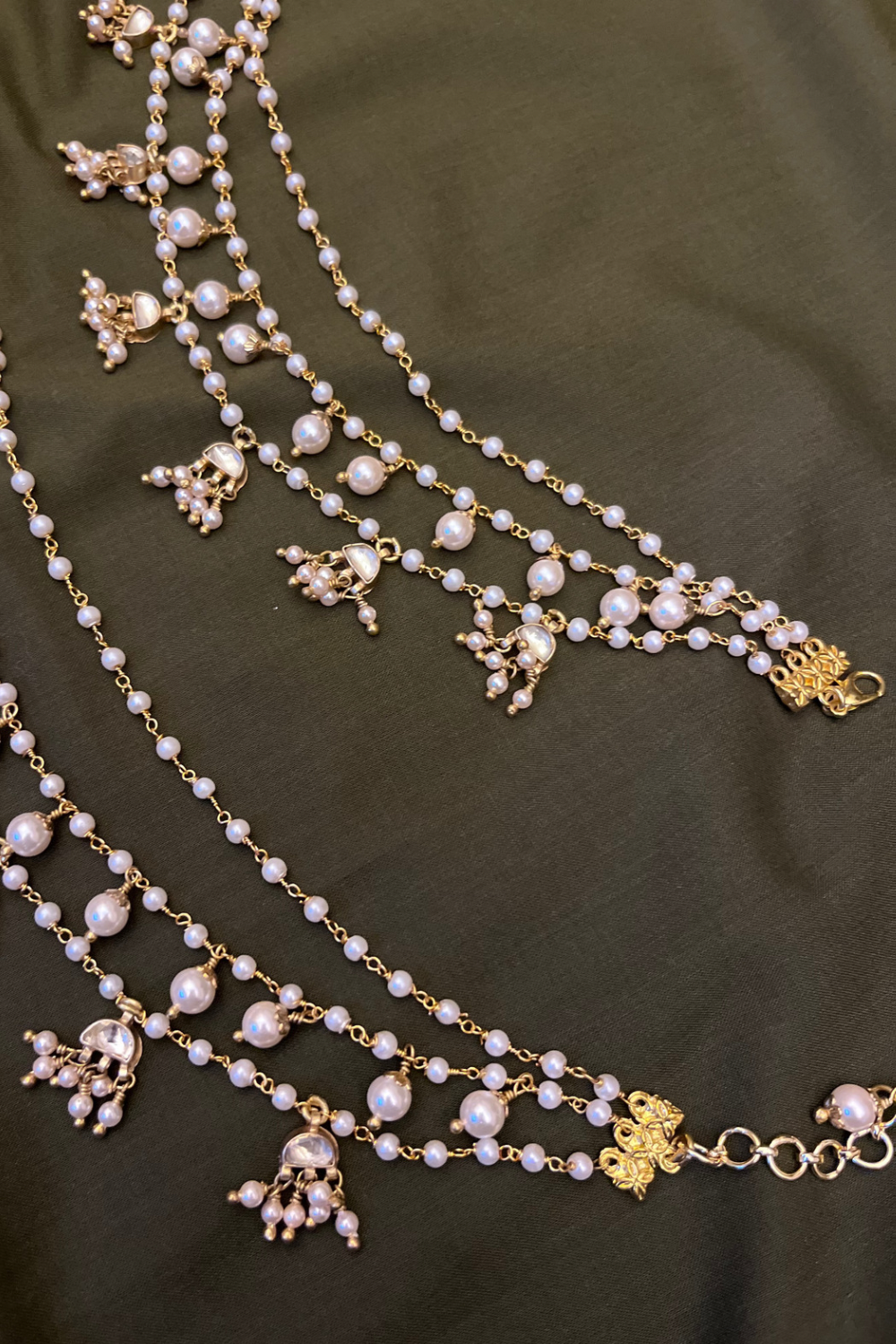 KUNDAN MOTI CHAIN PAYAL PAIR