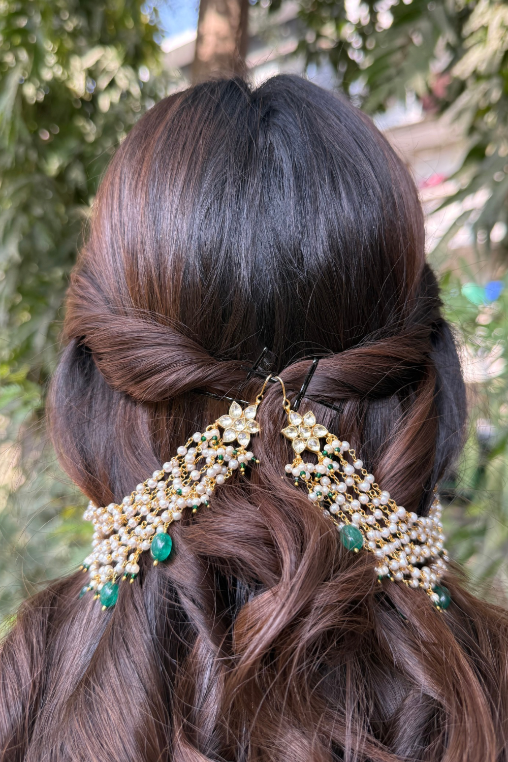 KUNDAN PEARL HEAVY SAHARA EARRINGS (limited edition)