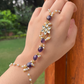 POLKI FLOWER PEARL CHAIN PURPLE HATHPHOOL (SINGLE)