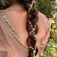 POLKI MOTI HAIR CHAIN- GREEN & WHITE