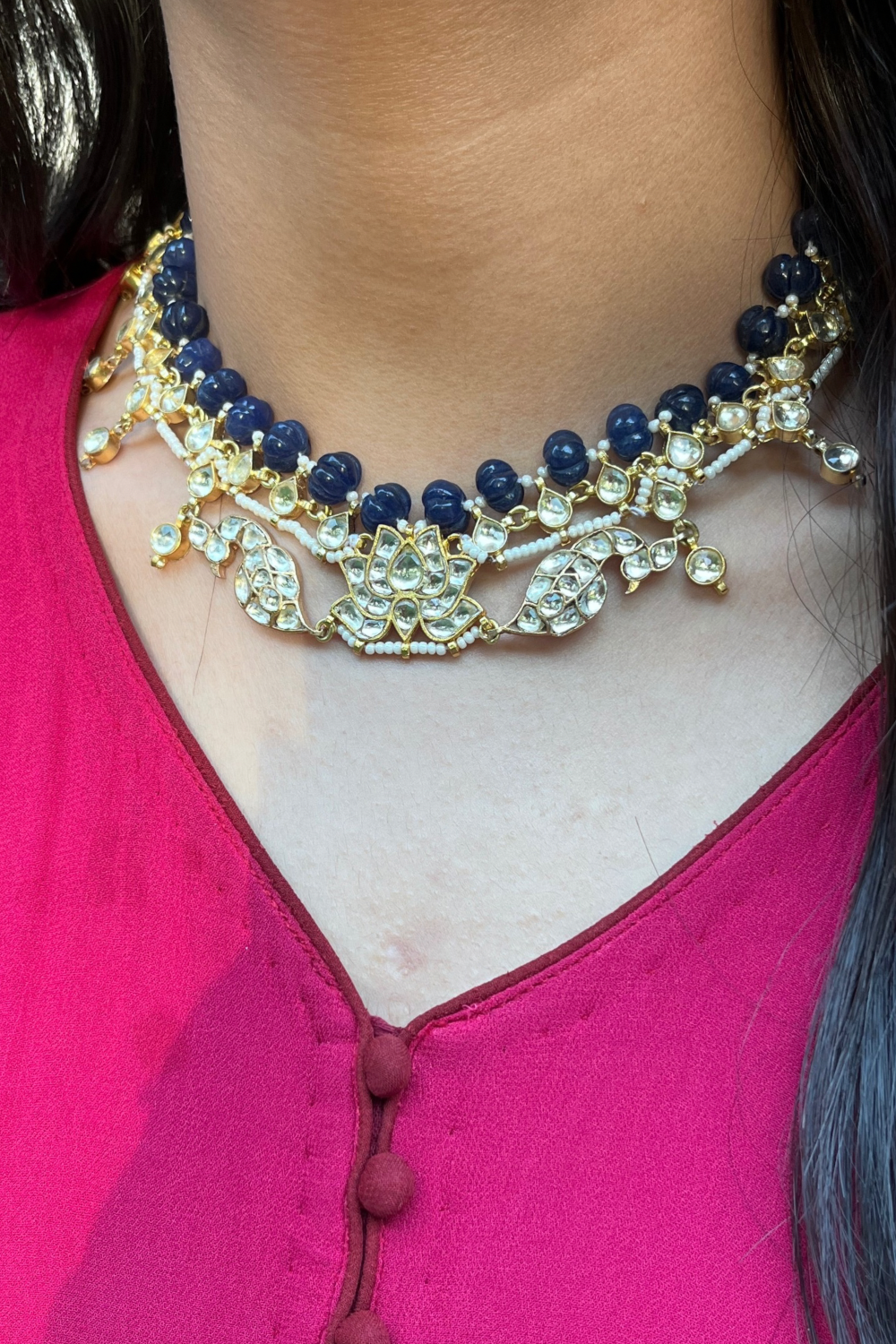 KAMAL MOR NECKLACE- SAPPHIRE BLUE