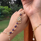 POLKI FLOWER PEARL CHAIN PURPLE HATHPHOOL (PAIR)