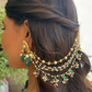 WHITE GREEN POLKI BRIDAL KAANCHAIN PAIR (only kaanchain)