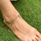 GOLD SILVER HUMMINGBIRD ANKLETS (PAIR)