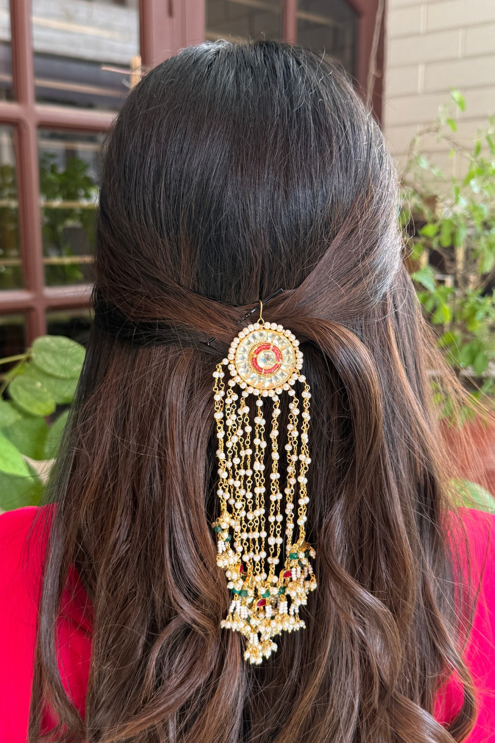 ROUND POLKI WATERFALL HAIR ACCESSORY