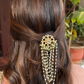 KUNDAN PEARL HEAVY SAHARA EARRINGS & HAIR PIN COMBO