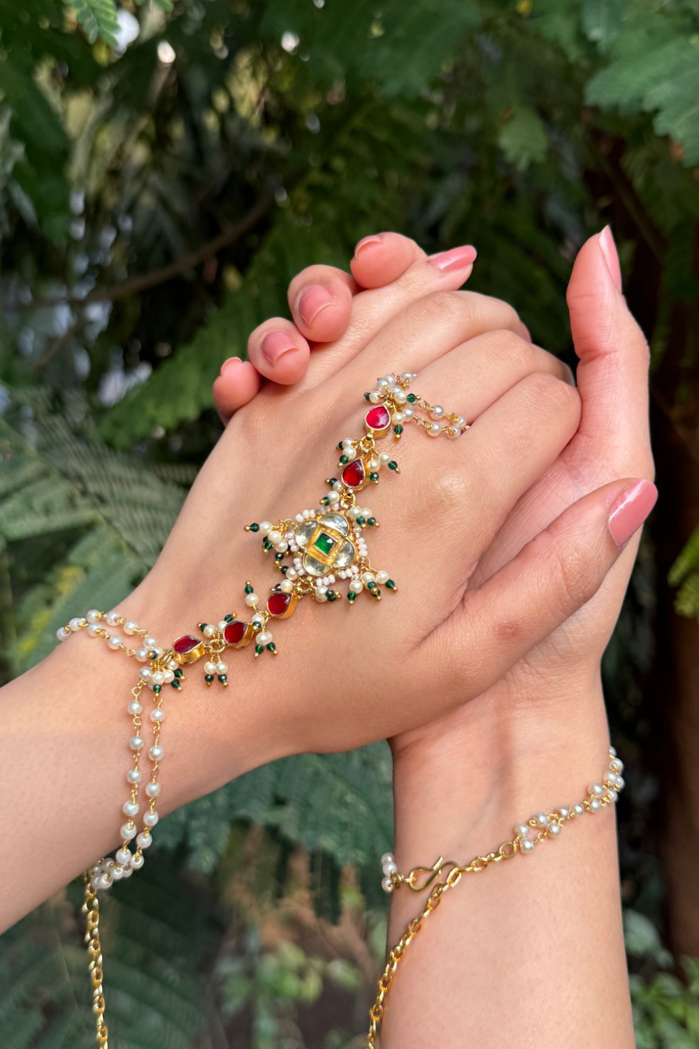 RED GREEN FLOWER HATHPHOOL (PAIR)