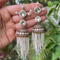 DIAMANTÉ SAGE TASSEL JHUMKIS