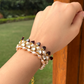 MAROON HEARTS KUNDAN BRACELET