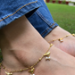 GOLD COLOUR HUMMINGBIRD ANKLETS (PAIR)