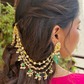 WHITE GREEN POLKI BRIDAL KAANCHAIN PAIR (only kaanchain)