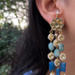 BLUE LOTUS KUNDANKARI EARRINGS