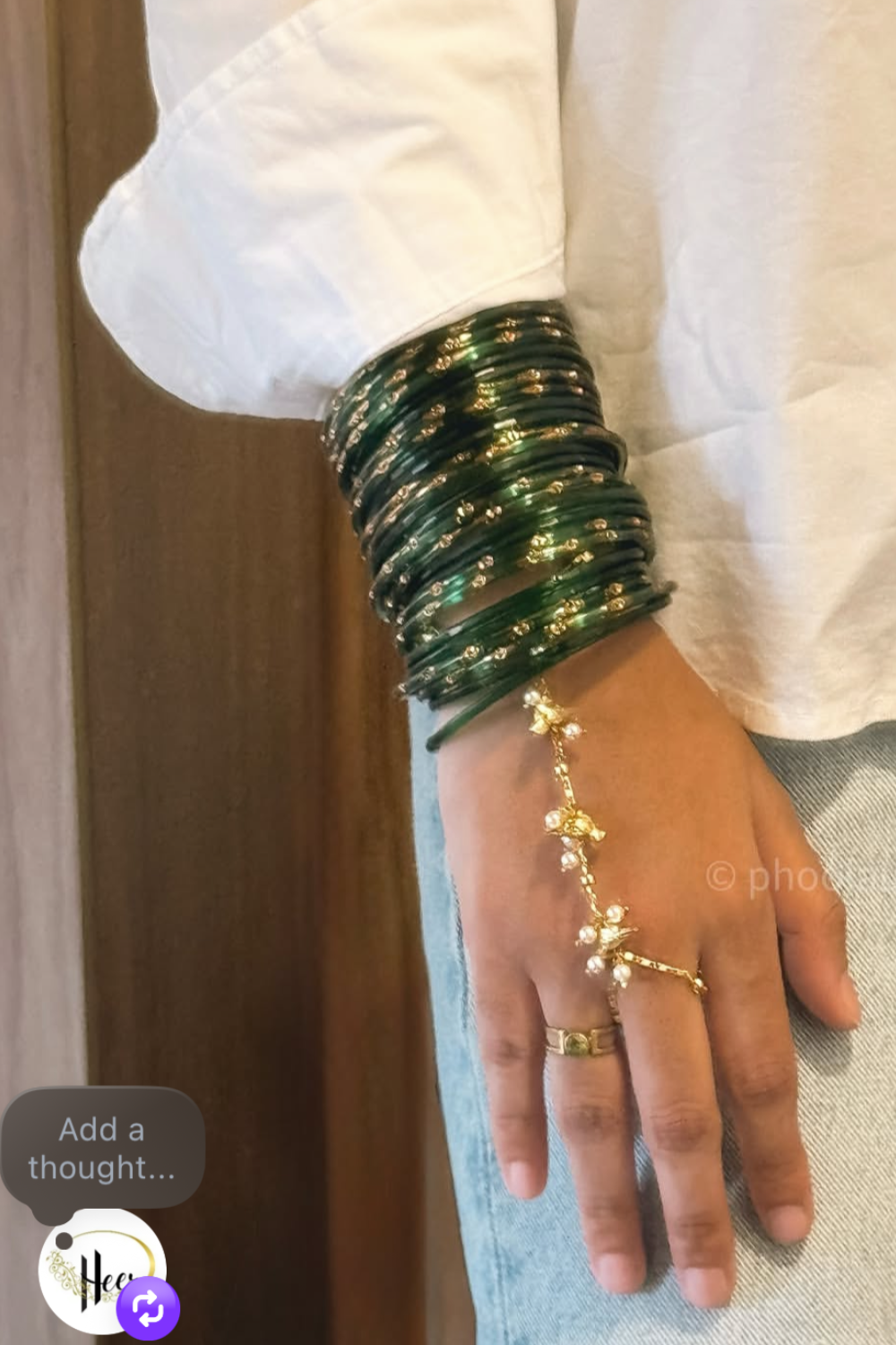 GOLD BIRD CHAIN HATHPHOOL (PAIR)