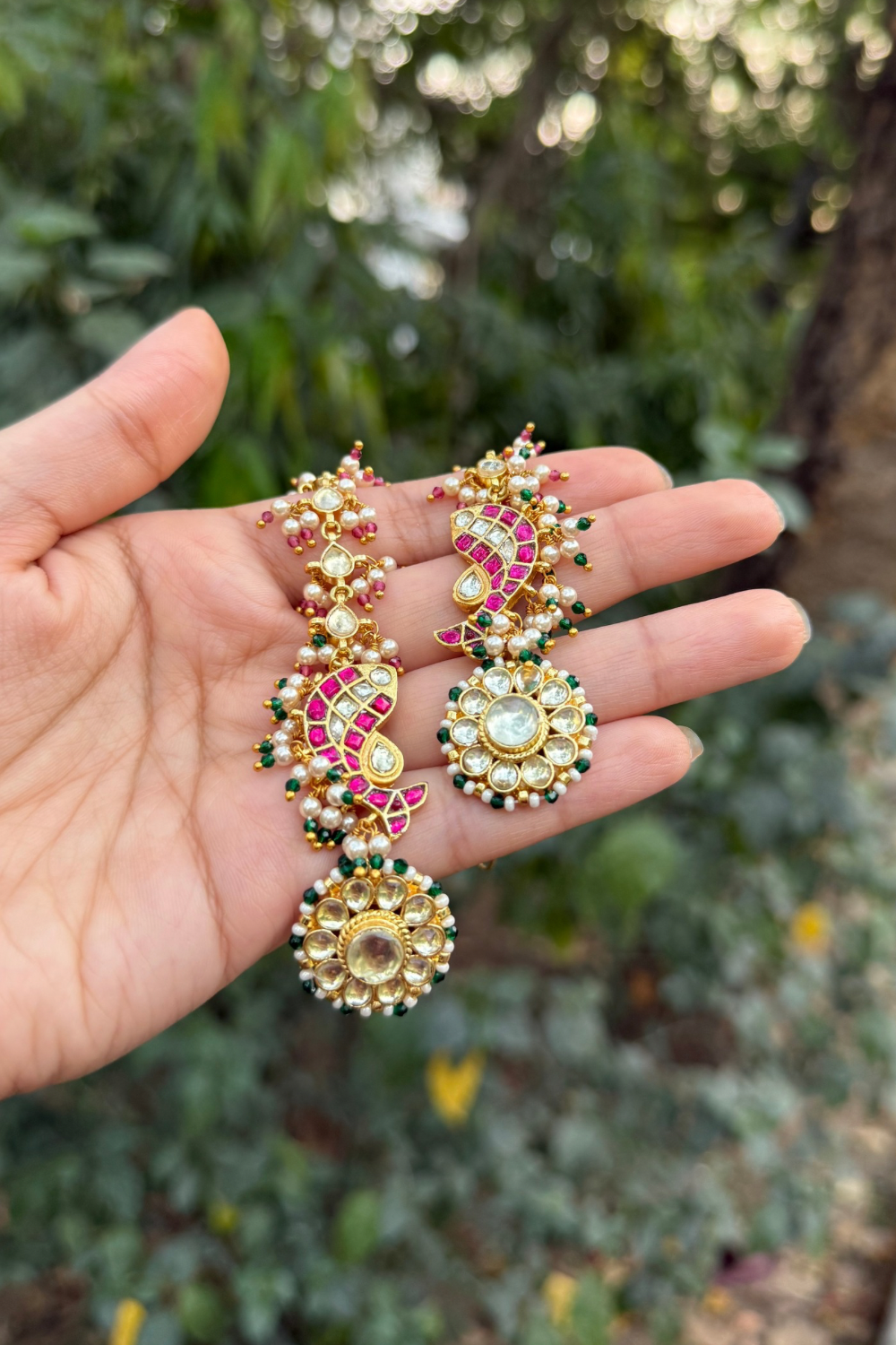 PINK FISH DETACHABLE KAANCHAIN WITH STUDS
