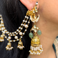 POLKI FIGURE JHUMKAS- SAGE GREEN