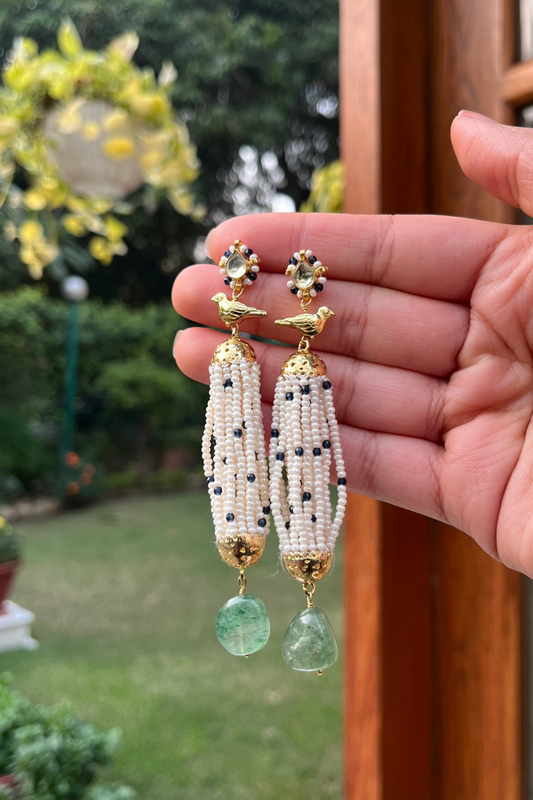 SURAI BIRD EARRINGS - MINT BLUE