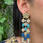 BLUE LOTUS KUNDANKARI EARRINGS