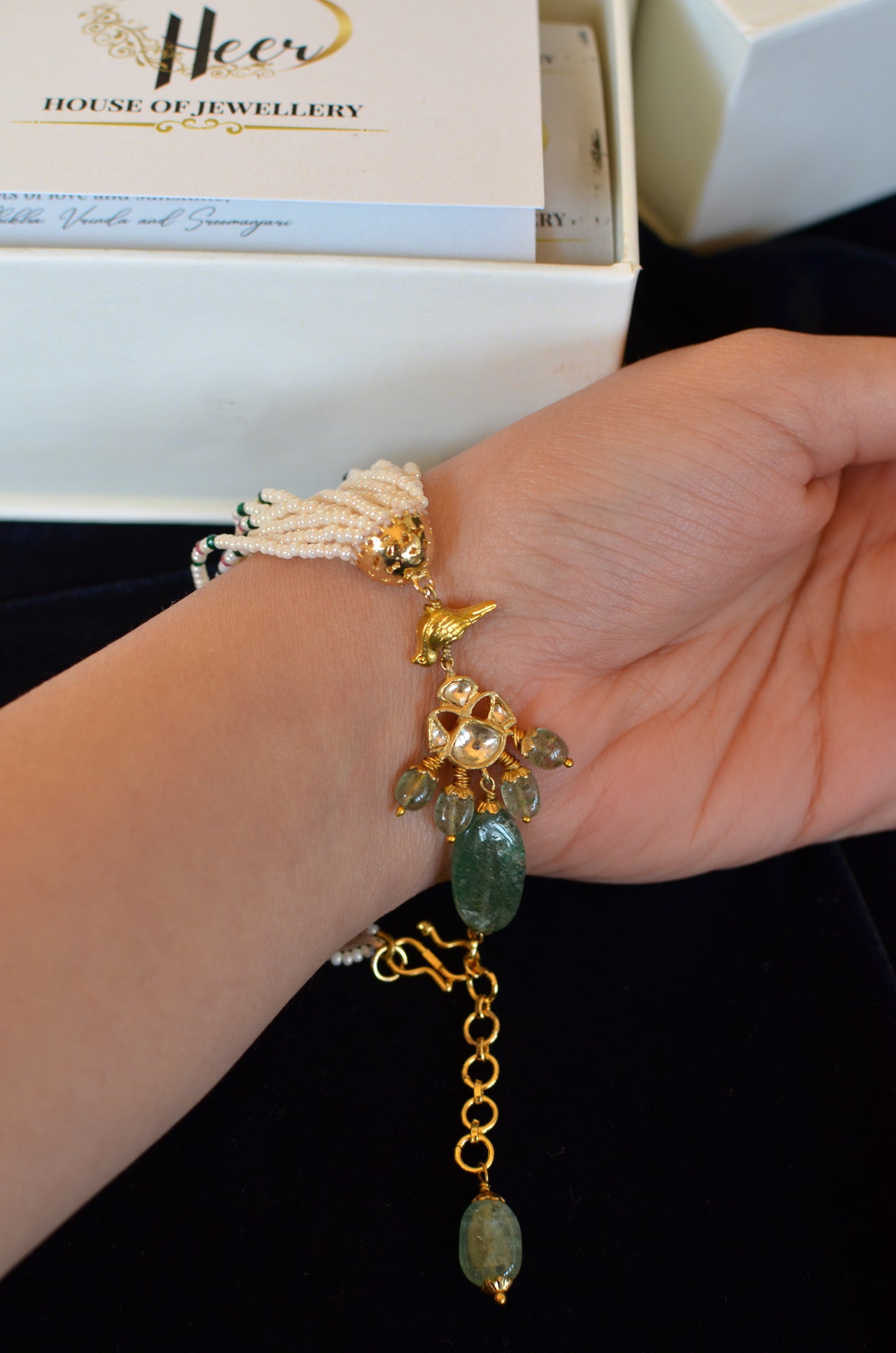 LOTUS AHMEDABADI EARRINGS & CHEED SURAI BRACELET SET