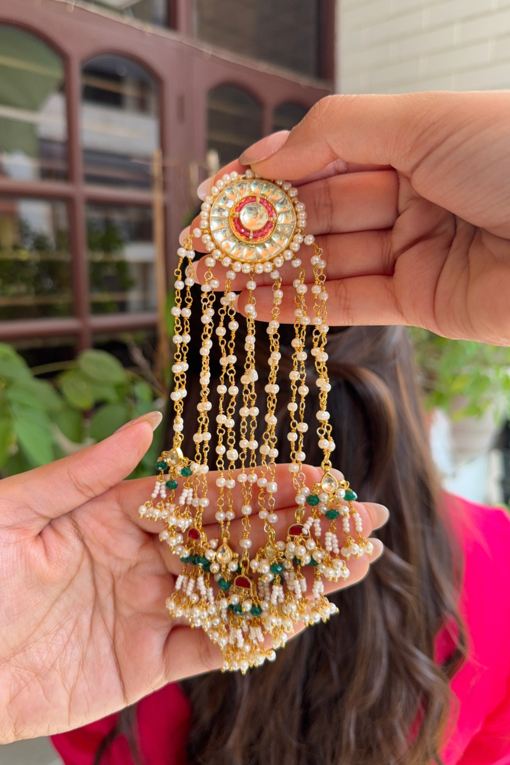 ROUND POLKI WATERFALL HAIR ACCESSORY
